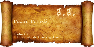 Budai Belián névjegykártya